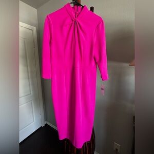 Donna Morgan Fuchsia Long Sleeve Dress